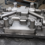 Core box for a core shooter machine being inspected before dispatch at a Bangalore pattern making facility