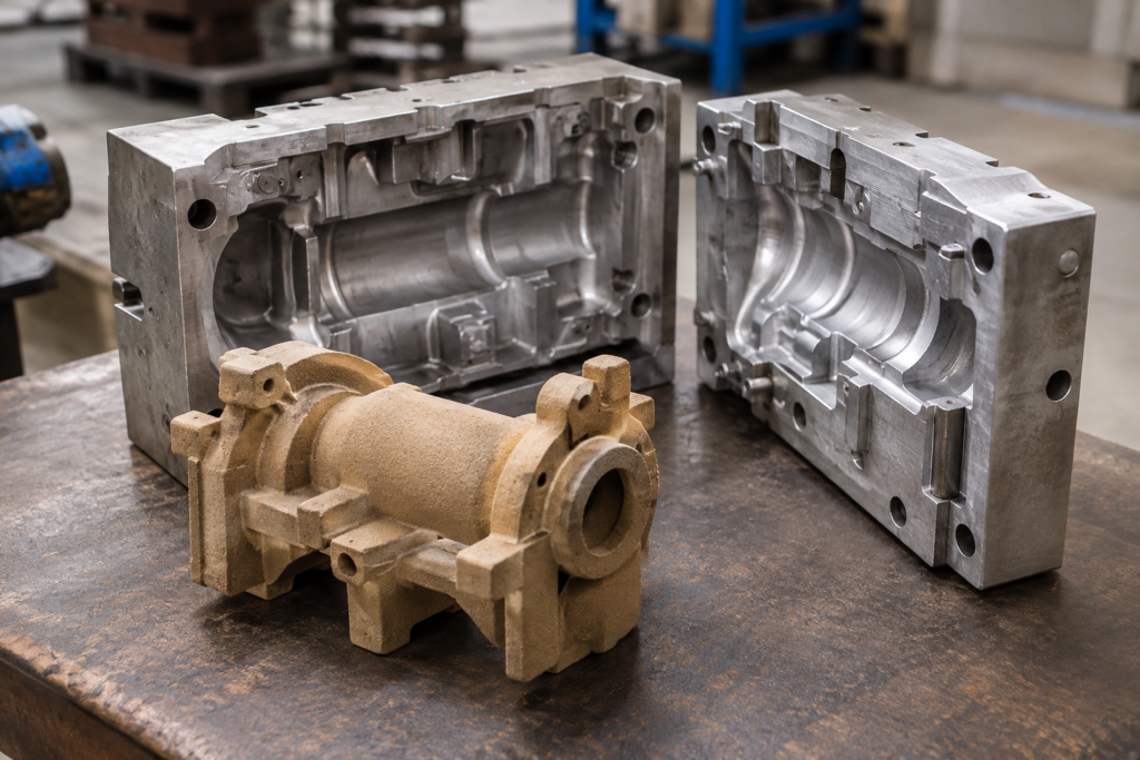 Sand Core and Open Metal Mold